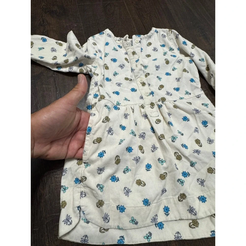 Tea Collection Floral‎ Print Dress Long Sleeve Button Front Girls Size 2